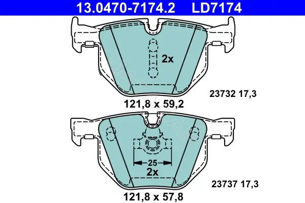 Тормозные колодки ATE 13.0470-7174.2