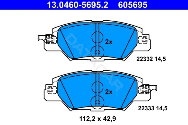Тормозные колодки ATE 13.0460-5695.2