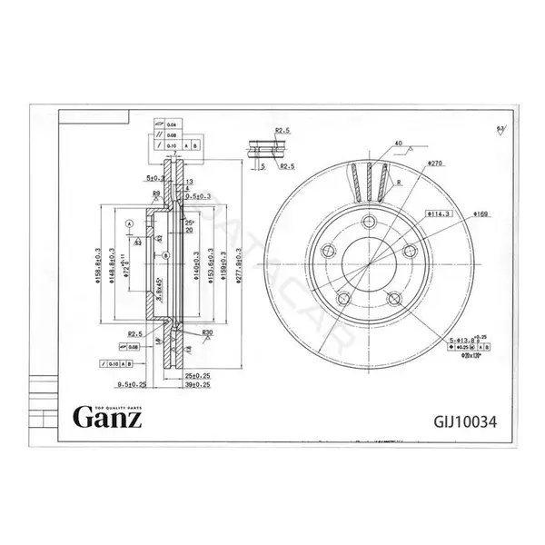 Тормозные диски GANZ GIJ10034