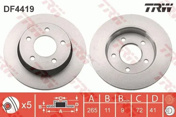 Тормозные диски TRW DF4419