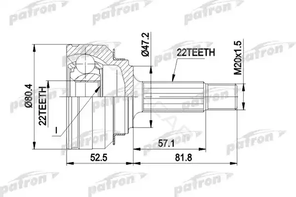 Шрус PATRON PCV1158