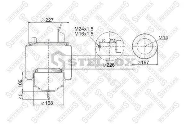 Пневмоподушка STELLOX 90-64201-SX