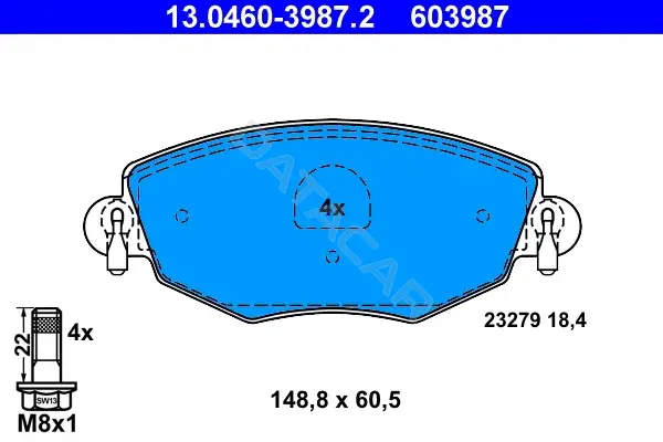 Тормозные колодки ATE 13.0460-3987.2