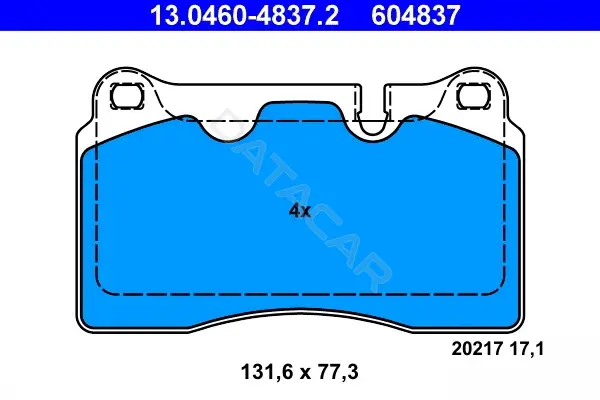 Тормозные колодки ATE 13.0460-4837.2