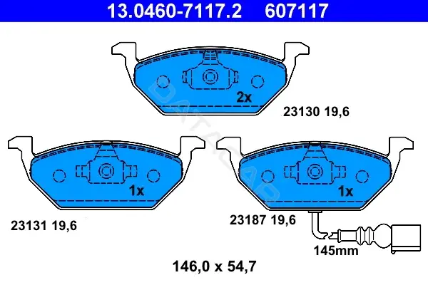 Тормозные колодки ATE 13.0460-7117.2