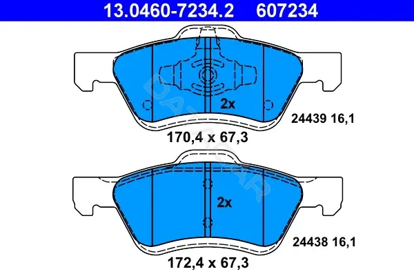 Тормозные колодки ATE 13.0460-7234.2