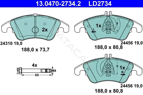 Тормозные колодки ATE 13.0470-2734.2