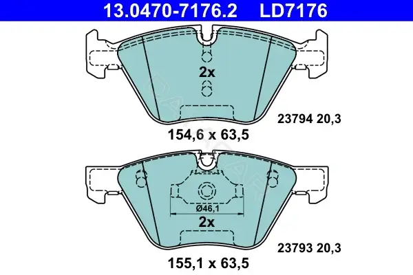 Тормозные колодки ATE 13.0470-7176.2