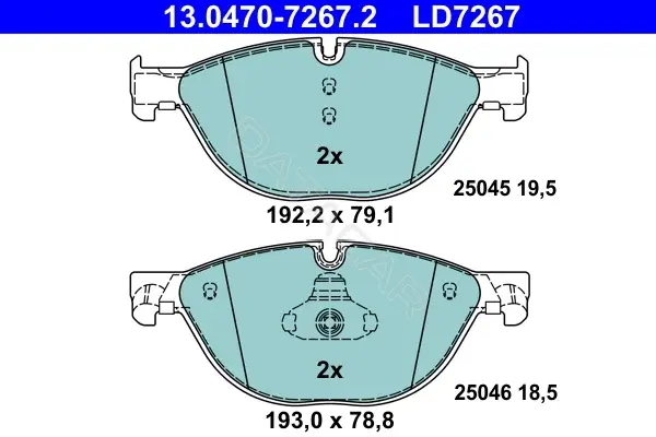 Тормозные колодки ATE 13.0470-7267.2