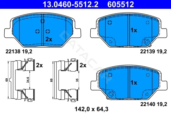 Тормозные колодки ATE 13.0460-5512.2