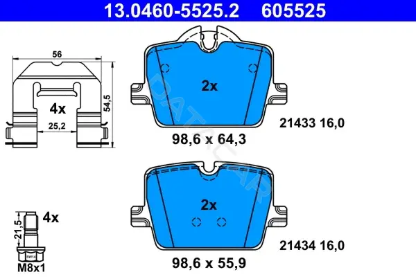 Тормозные колодки ATE 13.0460-5525.2