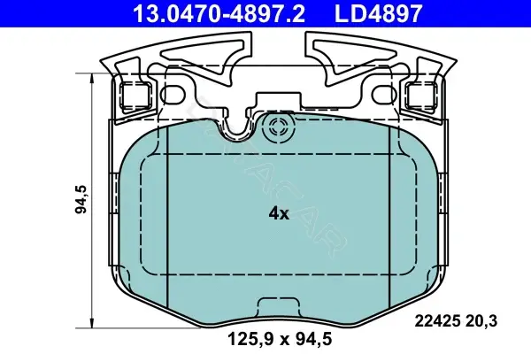 Тормозные колодки ATE 13.0470-4897.2
