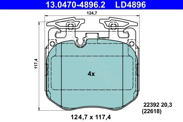 Тормозные колодки ATE 13.0470-4896.2
