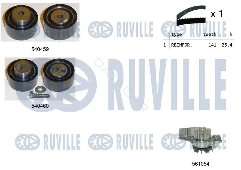 Комплект ГРМ с помпой RUVILLE 5500191