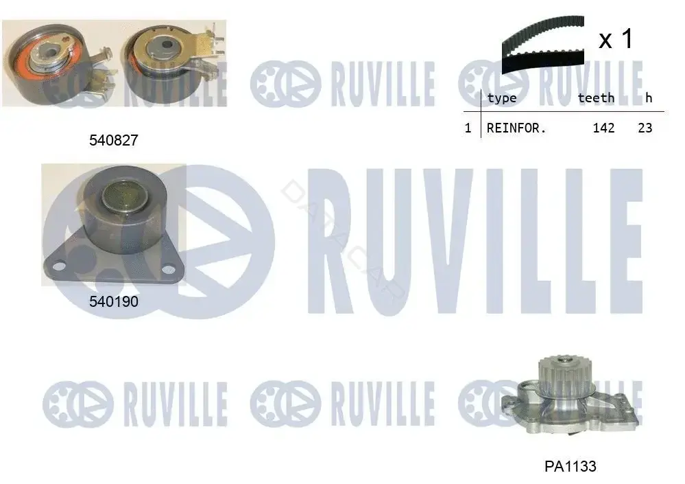 Комплект ГРМ с помпой RUVILLE 5501101
