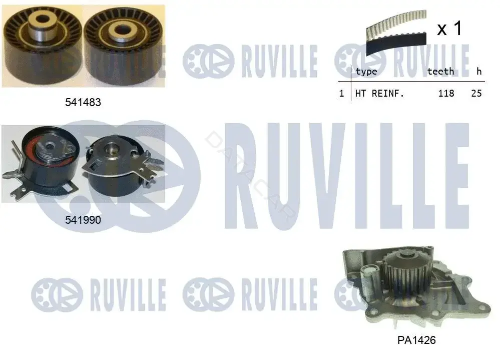 Комплект ГРМ с помпой RUVILLE 5502801