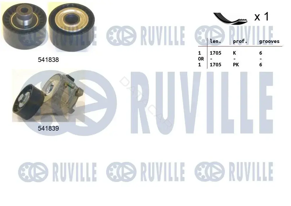 Комплект ручейкового ремня RUVILLE 570060