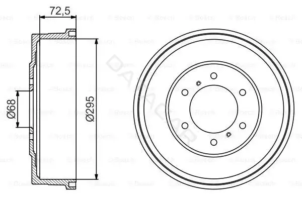 Тормозной барабан BOSCH 0986477215