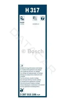 Щетки стеклоочистителя BOSCH 3397015106