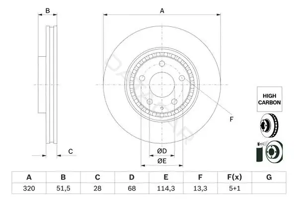Тормозные диски BOSCH 0986479H02
