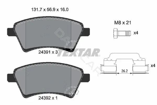 Тормозные колодки TEXTAR 2439101