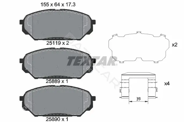 Тормозные колодки TEXTAR 2511901