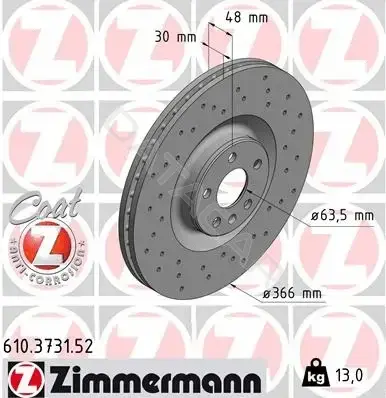 Тормозные диски ZIMMERMANN 610.3731.52