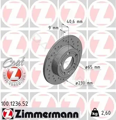 Тормозные диски ZIMMERMANN 100.1236.52