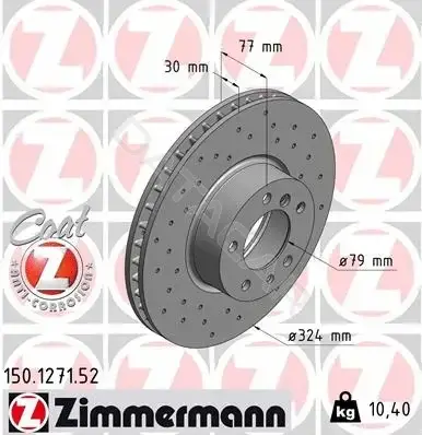 Тормозные диски ZIMMERMANN 150.1271.52
