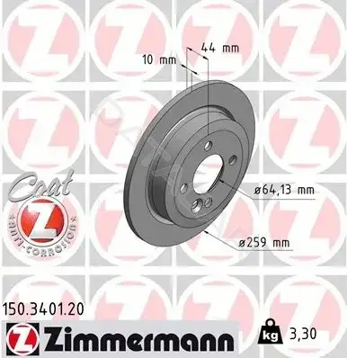 Тормозные диски ZIMMERMANN 150.3401.20