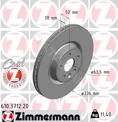 Тормозные диски ZIMMERMANN 610.3712.20