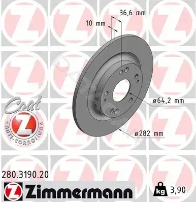 Тормозные диски ZIMMERMANN 280.3190.20