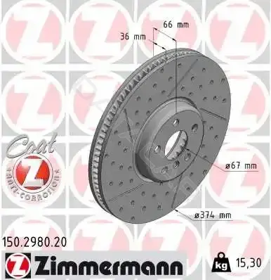 Тормозные диски ZIMMERMANN 150.2980.20