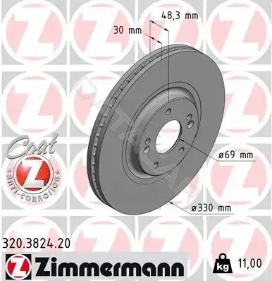 Тормозные диски ZIMMERMANN 320.3824.20