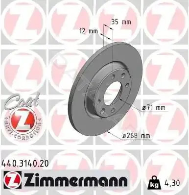 Тормозные диски ZIMMERMANN 440.3140.20