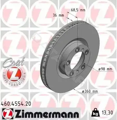 Тормозные диски ZIMMERMANN 460.4554.20