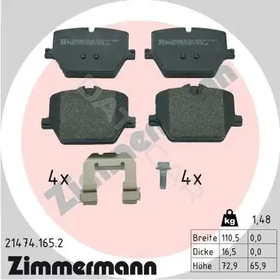 Тормозные колодки ZIMMERMANN 21474.165.2