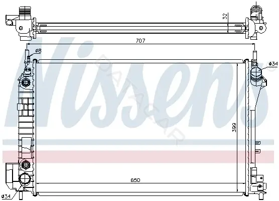 Радиатор охлаждения NISSENS 63023A