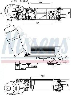 Масляный радиатор двигателя NISSENS 91335