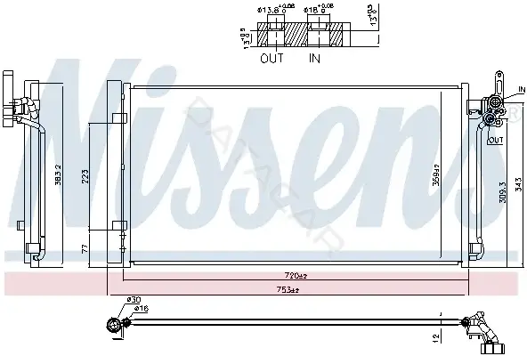 Радиатор кондиционера NISSENS 941287