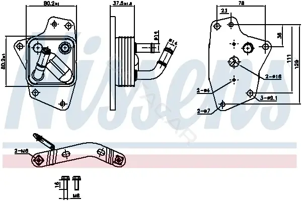 Масляный радиатор двигателя NISSENS 91444