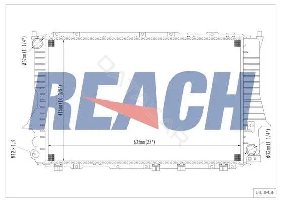 Радиатор охлаждения REACH 1.40.13093.534