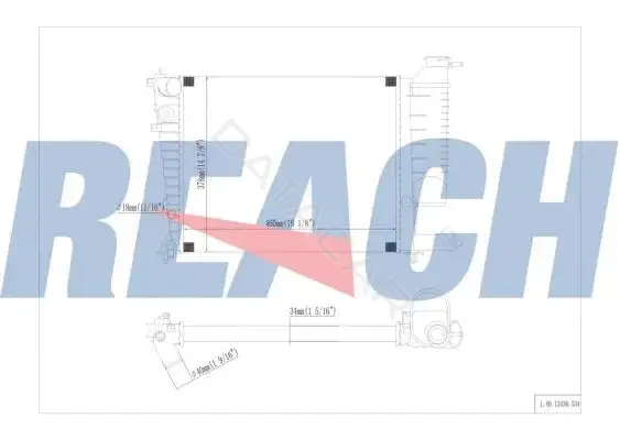 Радиатор охлаждения REACH 1.40.13436.534