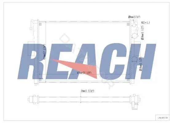 Радиатор охлаждения REACH 1.40.13675.534