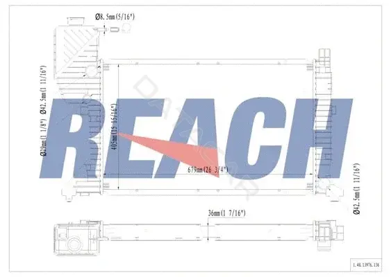 Радиатор охлаждения REACH 1.40.13976.136