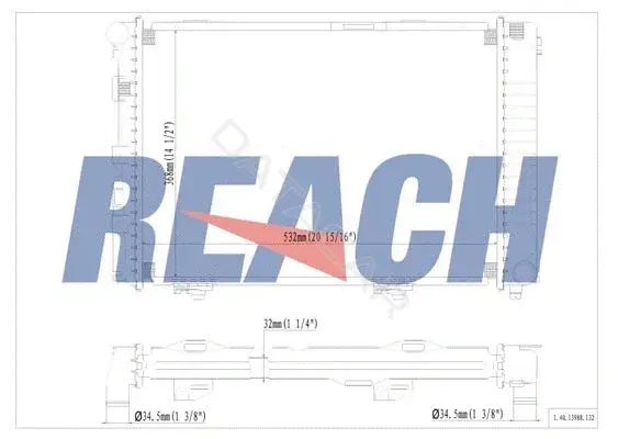 Радиатор охлаждения REACH 1.40.13988.132