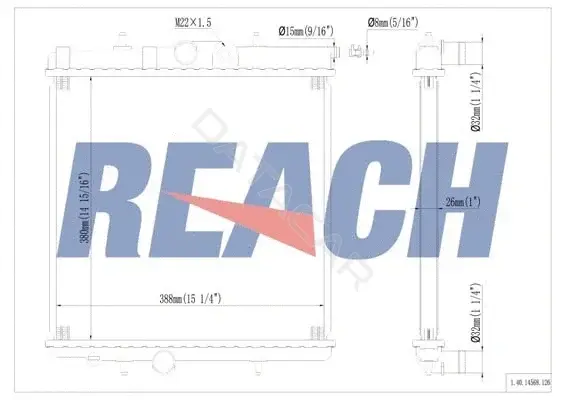 Радиатор охлаждения REACH 1.40.14568.126