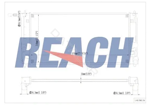 Радиатор охлаждения REACH 1.40.15063.116