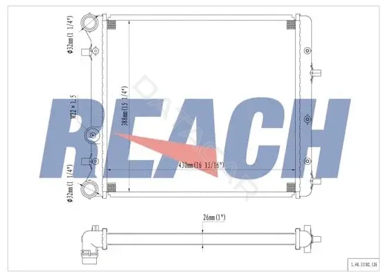 Радиатор охлаждения REACH 1.40.15182.126