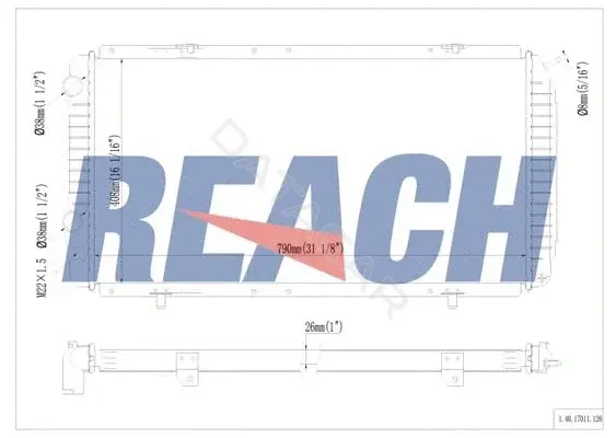 Радиатор охлаждения REACH 1.40.17011.126